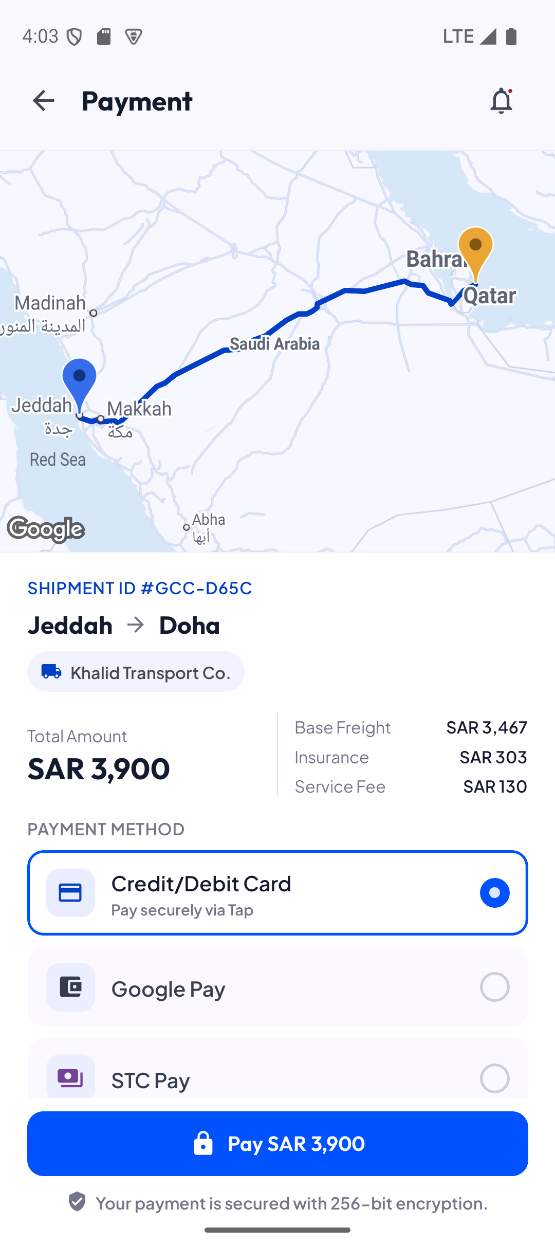 FreightFlow payment