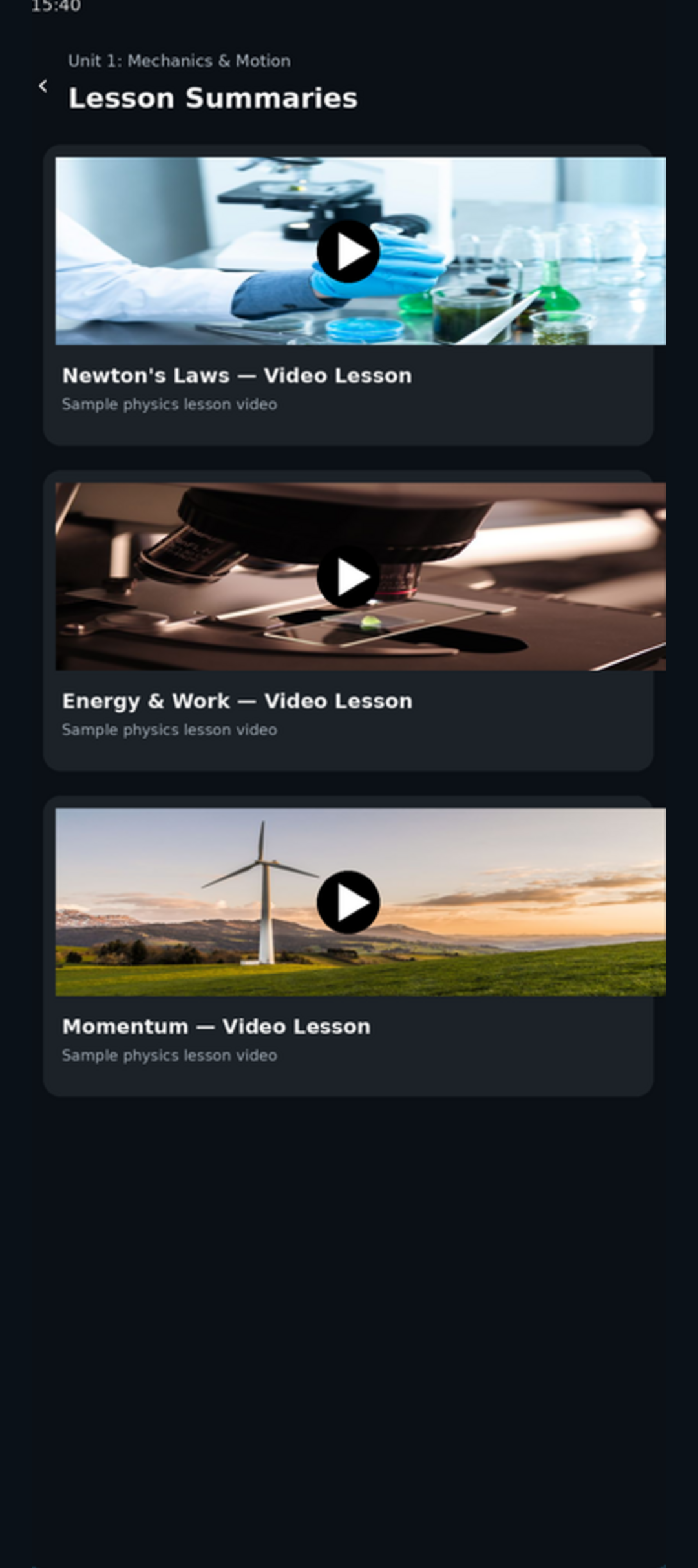 Physia topics screen
